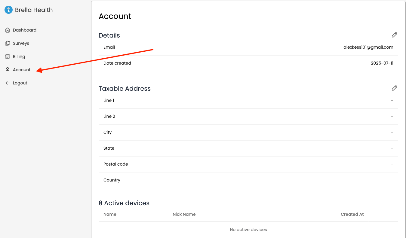 account screenshot