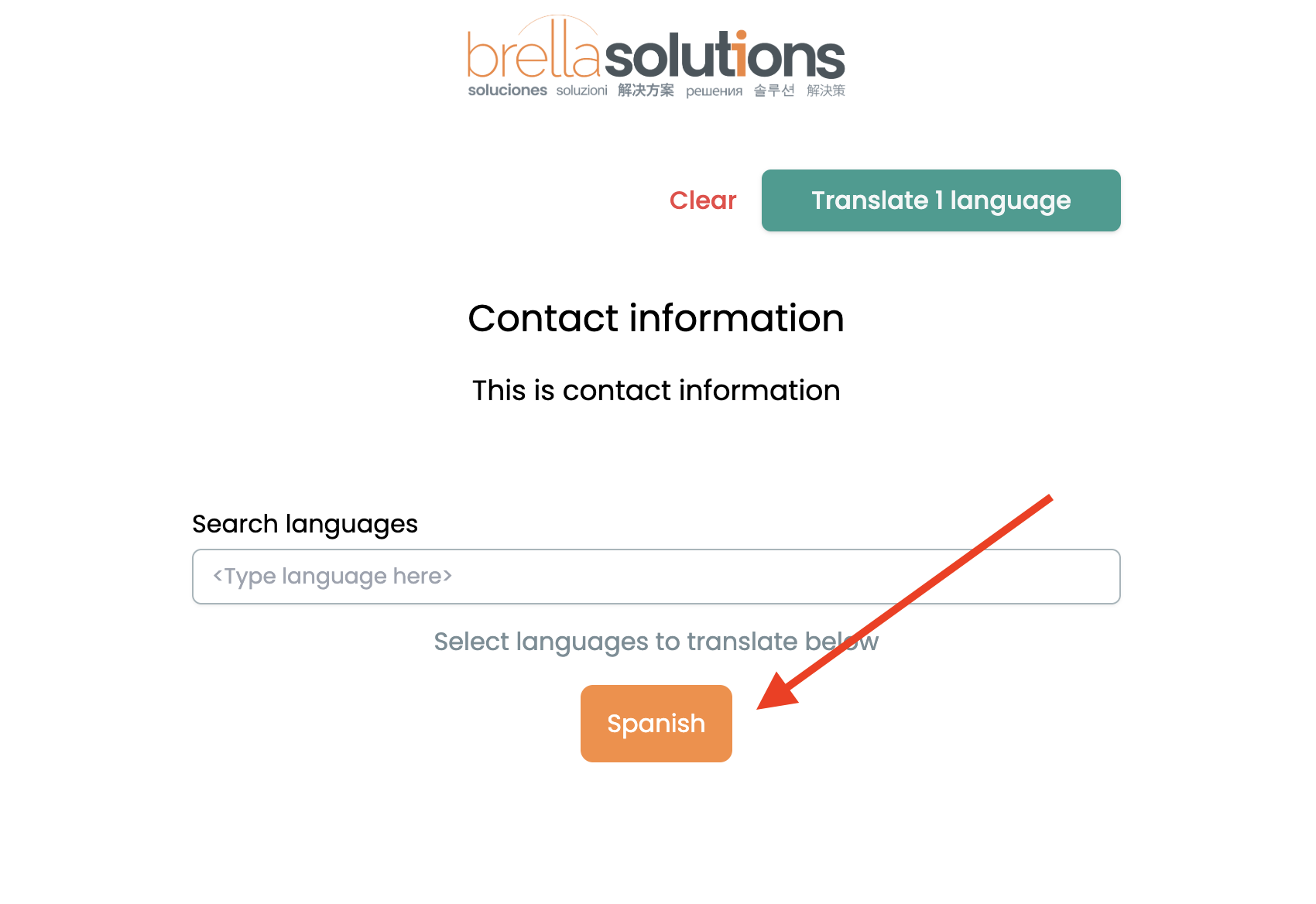 select language